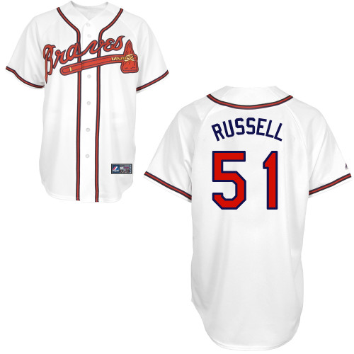James Russell #51 Youth Baseball Jersey-Atlanta Braves Authentic Home White Cool Base MLB Jersey